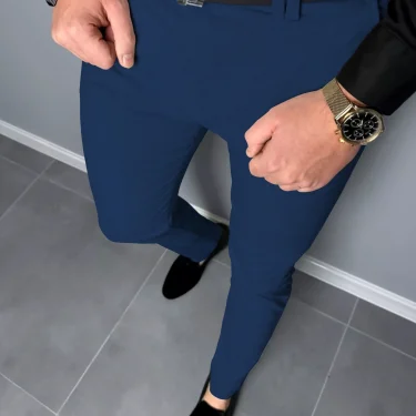 Men's Casual Pants Seasonal Comfort Daily Morning Travel Wear Solid Color Regular Slim Straight Leg Pants 5