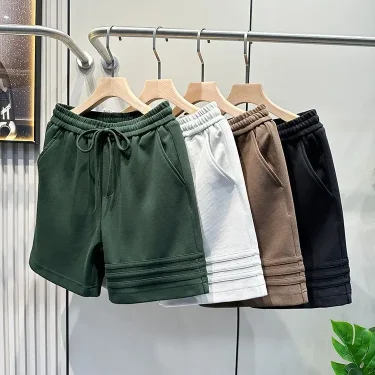American Style 2025 Summer Fashion Trend Shorts College Three-pair Sports Five-quarter Pants Men's Loose Sweatpants Casual Pants 4
