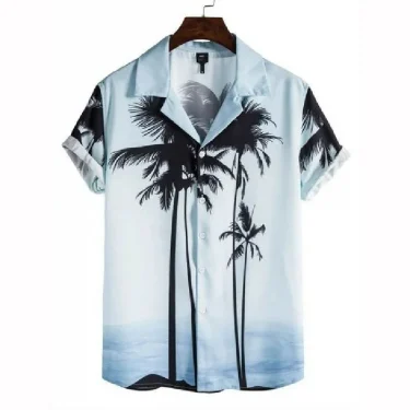Men's Shirt Short Sleeved Summer Shirt Lapel Fashionable And Versatile Hawaiian Style Pattern Printed Top 5