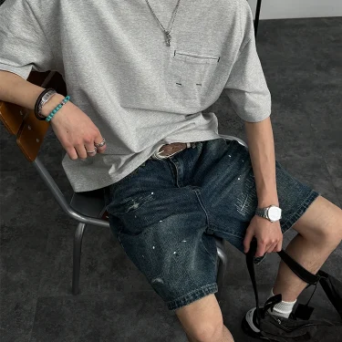 Heavyweight Combed Cotton Crew Neck T-Shirt Men Summer Oversized Vintage Top Streetwear Trendy Casual Essential Short Sleeve 2