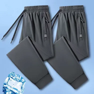 New High-quality Ice Silk Casual Comprehensive Training Pants Two-piece Summer Men's Sweat Absorbing Quick Drying Leggings 1