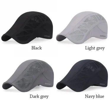 Fashion Letter Beret Hat Men Sun Hats Golf Driving Cabbie Hat Newsboy Flat Summer Cap Quick-drying Peaky Mesh Baseball Caps 5