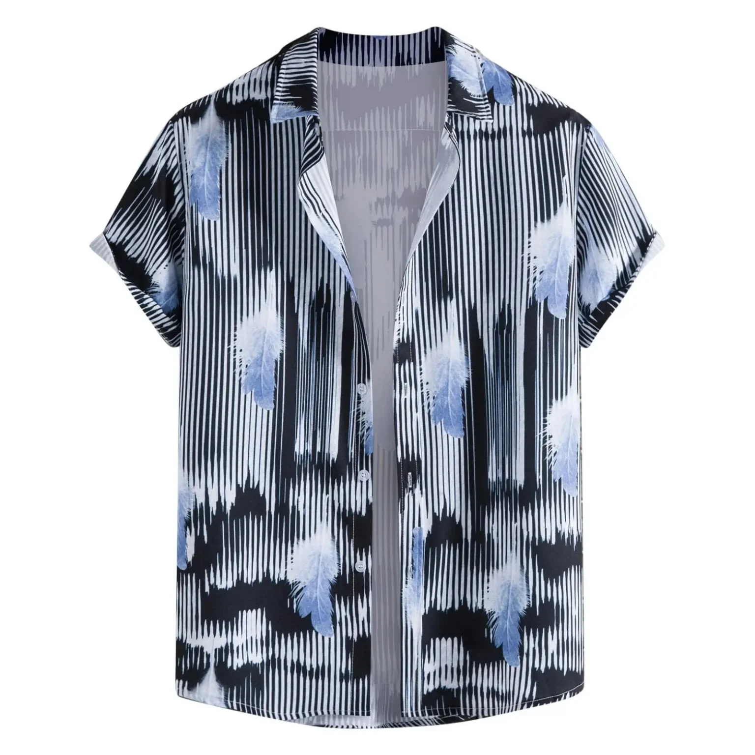 Nautical Style Shirt - Men's Relaxed Fit Striped Short Sleeve Top for Beach Days & Weekend Adventures 1