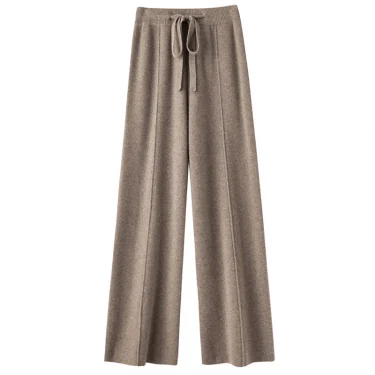 Women's cashmere pants 100% Merino wool broadfoot pants Women's knit loose knit pants Fall/Winter 2024 women's thick pants 4