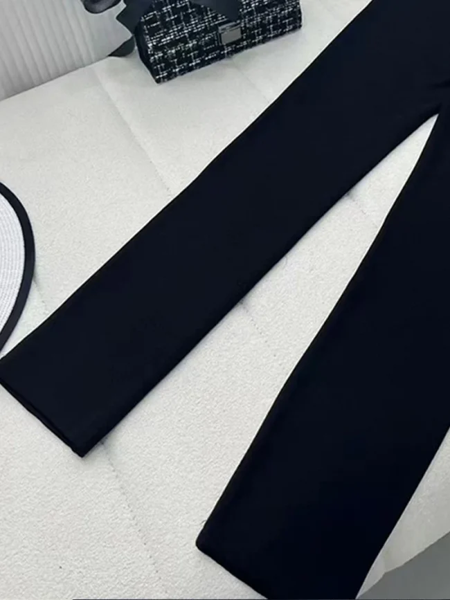 Retro luxury spring pants new black leggings fashion Joker feet pants wearing elastic high waist pencil pants. 5