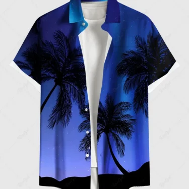 Summer Holiday Men's Hawaiian Shirts 3D Printed Short Sleeved Button Down Lapel Shirts Oversized Tops Casual Shirts For Men 5