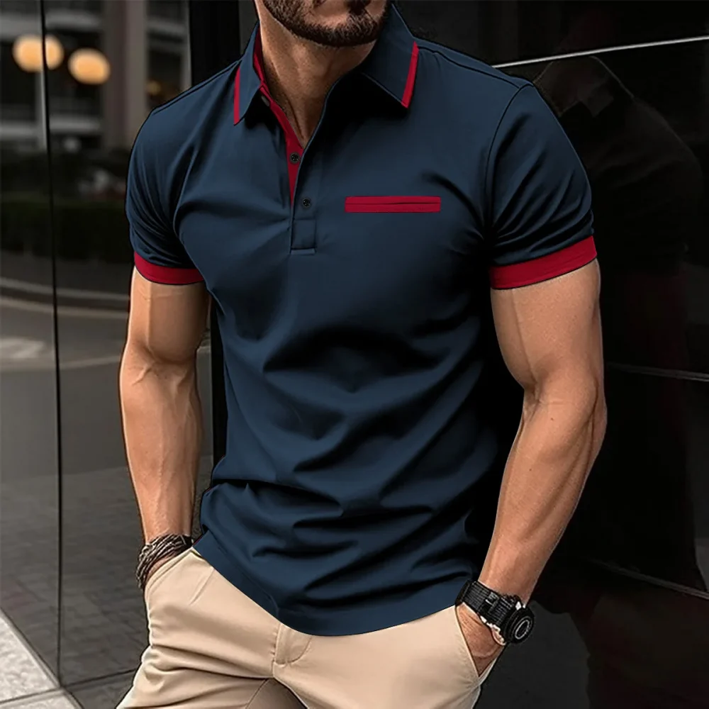 Solid Coloured Printed Polo Men's Clothing Simple 3D Print T-shirts for Men Breathable Men's Short Sleeve Polo Casual Loose Tops 3