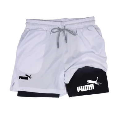 Summer Breathable Two-in-one Double-layer Shorts Men's Elastic Compression Shorts Quick-drying Multi-functional Shorts M-3XL 5