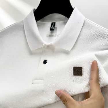 100% Cotton Summer Comfortable and Breathable Exquisite Embroidered Men's Short sleeve POLO Shirt Fashion Casual BusinessT-shirt 2