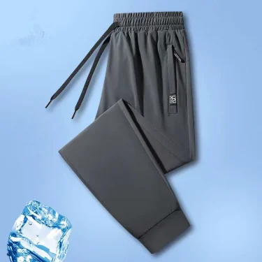 New High-quality Ice Silk Casual Comprehensive Training Pants Two-piece Summer Men's Sweat Absorbing Quick Drying Leggings 6