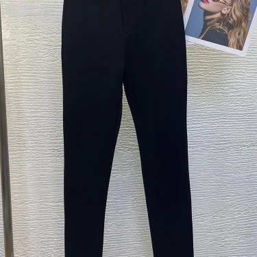 Retro luxury spring pants new black leggings fashion Joker feet pants wearing elastic high waist pencil pants. 1