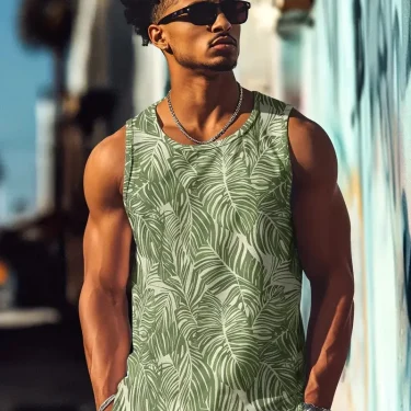 Summer new fresh style men's undershirt daily fitness sports street fashion breathable comfortable summer short sleeve 4