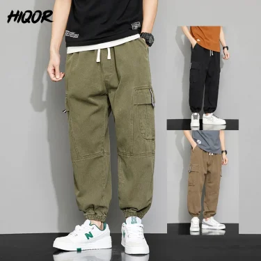 HIQOR Brand Casual Man Pants Spring Summer Thin Harem Cargo Pants Men New Multiple Pockets Loose Pantalones Cargo Baggy Trousers 1