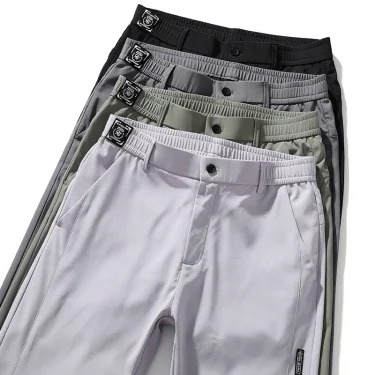 Summer Thin Ice Silk Stretch Men's Pants Business Casual Elastic Waist Smooth Trouser Suit Pants Male Brand Clothing 5