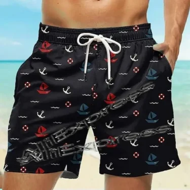 Hawaii Men's Swimwear Shorts 3D Print Beachwear Sexy Swim Trunk Men Surf Board Short Drawstring Trunk Quick Dry Short 3