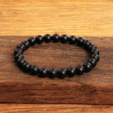 Natural Stone Matte Onyx Bracelet Men Natural Black Agate Bead Bracelet Women Yoga Meditation Healthy Handmade Jewelry wholesale 5