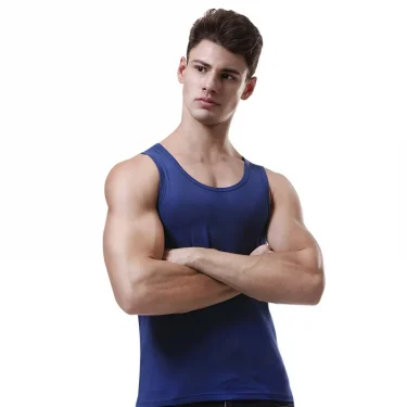 Men's cotton sports vest summer youth breathable hurdle men slim fitness sleeveless white undershirt tide 2