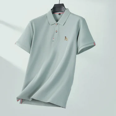 Fashion luxury brand 100% cotton polo shirt short sleeve summer men's trend cartoon dog embroidery Korean style casual T-shirt 6