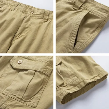 Men Summer Brand New Solid Casual Classic Cargo Shorts Men Fashion Cotton Multi-pocket Shorts Men Outwear Breathable Shorts Male 5