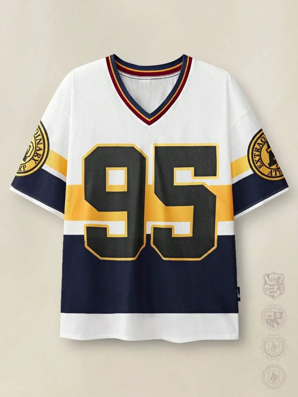 2025 Summer new men's Summer Print 95 V-neck Rugby T-shirt for men and women can be casual fashion outdoor street sports short-s 1