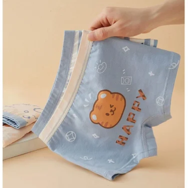 Cotton Kids Underwear 2023 Korean Cartoon Car Boxers for Boys Teenage Plaid Panties Shorts Boy Cute Underpants 2 4 8 12 14 Years 4
