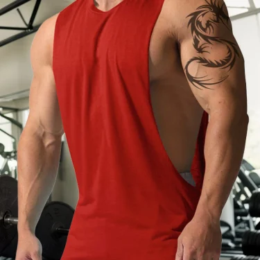 Men's Gym Fitness Vest Summer Men Jogging Bodybuilding Sleeveless Shirt Breathable O-Neck Casual Muscle Vest 4