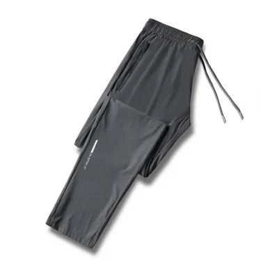Men's cool quick drying breathable waist drawstring jogging pants, fashionable high elasticity sports pants suitable for fitness 5