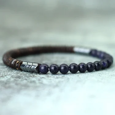 Antique Handmade Natural Stone Beads Bracelet Coconut Wooden Mens Yoga Balance Braclet For Male Meditation Jewelry Homme 4
