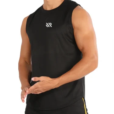 Gym Vest Men's Summer Tank Tops Men Round neck Broad shoulder tops Sleeveless shirt Sport quick-drying Fitness Running Tank Top 4
