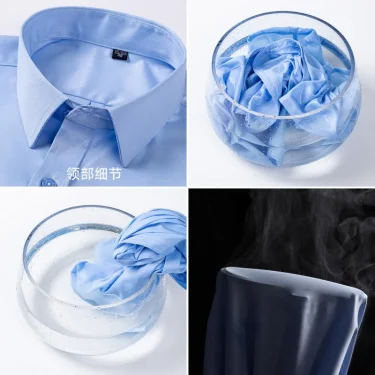 New Anti-Wrinkle Men Shirts Short Sleeves Dress Shirts For Men Slim Fit Camisa Social Business Blouse Pocket White Shirt S-7XL 6