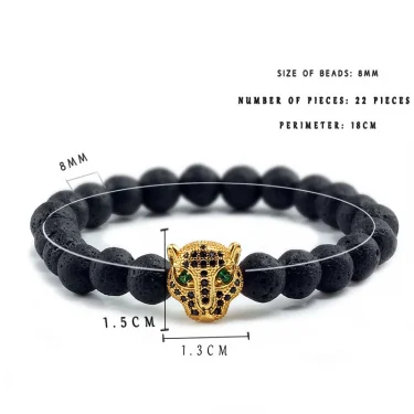 12 Style Bracelet Men Black Lava Healing Balance Beads Reiki Buddha Prayer Natural Stone Yoga Bracelet For Women Leopard Head 6