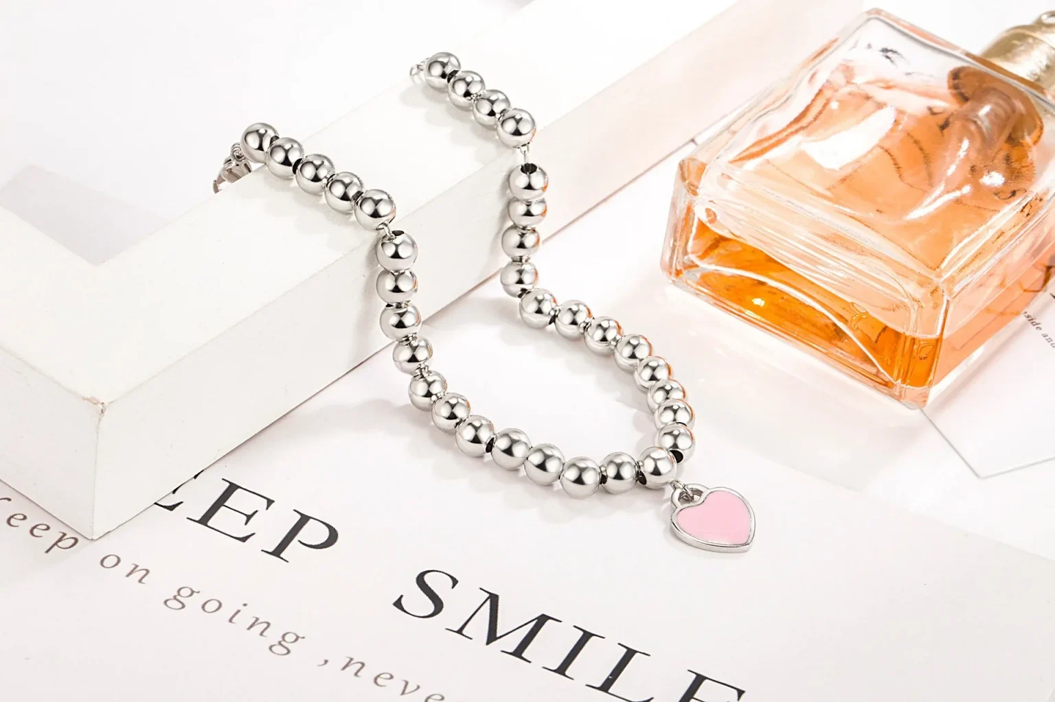 Authentic 925 Sterling Silver beads chain Heart pendant Bracelets for Women Street fashion designer Jewelry party wedding gifts 3