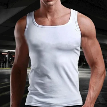 Hot Solid Color T Shirt For Men Summer Cotton Oversized T-shirt Men's Tank Top Sleeveless Shirts Basketball Fitness Gym Men Vest 1