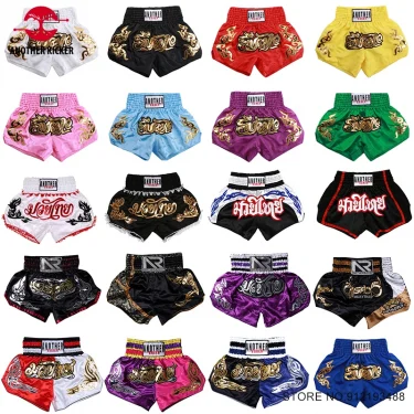Muay Thai Shorts New Boxing Shorts Women Men Child Embroidery Kickboxing Training Pants Sanda Martial Arts Fight Equipment 1