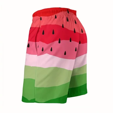 Men's Watermelon Printed Swimsuit Lightweight Beach Shorts with Adjustable Waist Rope Suitable for Outdoor Sports Swimwear 2