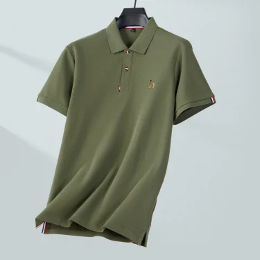 Fashion luxury brand 100% cotton polo shirt short sleeve summer men's trend cartoon dog embroidery Korean style casual T-shirt 5