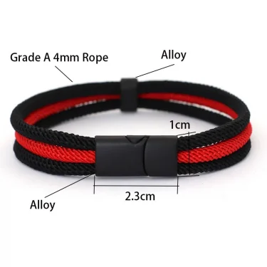 Noter Novel Men Bracelet 4mm Grade A Milan Rope Wrap Braclet Detachable Magnetic Buckle Outdoor Sports Camping Braslet Joias 4