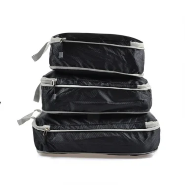 3PCS Compressed Packing Cubes Travel Storage Organizer Set Mesh Visual Luggage Portable Convenient Lightweight Suitcase Bag 5