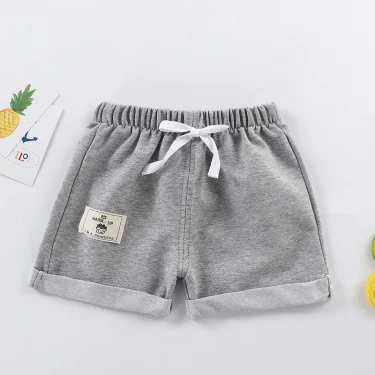 1pcs Cotton Summer Kids Shorts Boys Girls Solid Color Short Baby Cartoon Casual Pant Children Short Pant Sport Clothing Outwear 2