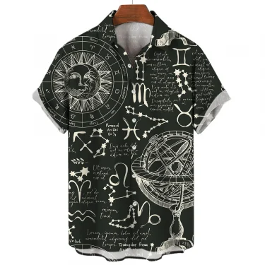 Men's Shirts Summer Fashion Nautical Graphic 3D Print Short Sleeve Casual Tops Beach Shirt For Men Oversized Loose Blouse Camisa 6