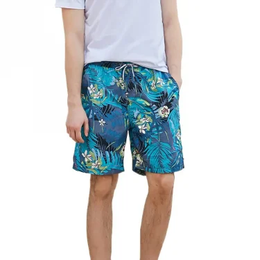Premium 3D-Printed Men's Hawaiian Shorts - Ultra HD Tropical Leaf & Flower Patterns For Summer Vacation & Beach Parties 3