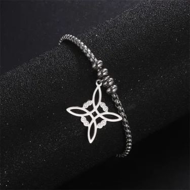 Vintage Stainless Steel bracelet for Men Women Witch Knot Witchcraft Pendant Man Bracelet Jewelry bracelets homme Birthday Gifts 3