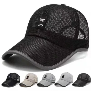 Summer Women Men Mesh Baseball Cap Solid Snapback Label Stick Sunhat Outdoor Breathable Hip Hop Baseball Hats Casquette 1