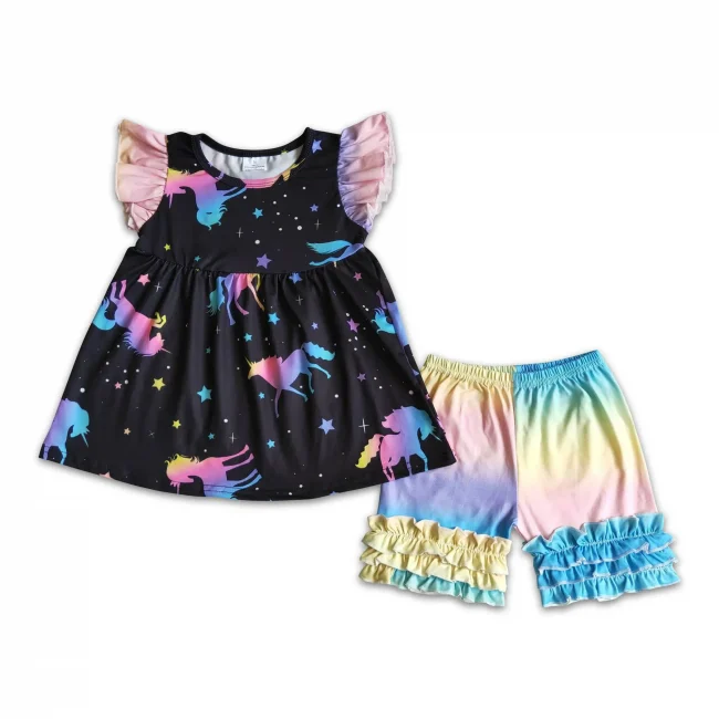 Baby Girls christmas sets Summer Girls Flower Short Sleeve Shorts Suit sales 3