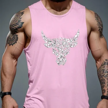 Funny Print Men's Tank Top Summer Daily Casual Man Sleeveless Shirt Quick Dry Breathable Gym T-shirt Fashion Loose Fitness Vest 2
