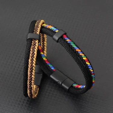 Noter 2025 Personalized Handmade Rope Bracelet For Men Detachable Buckle 4 Colors Grade A Ethnic Fabric Bangle Pulseria Homme 2