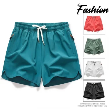 Men's sports shorts slit women's models ice silk casual stretch three-quarter pants speed dry short pants fitness training pants 1
