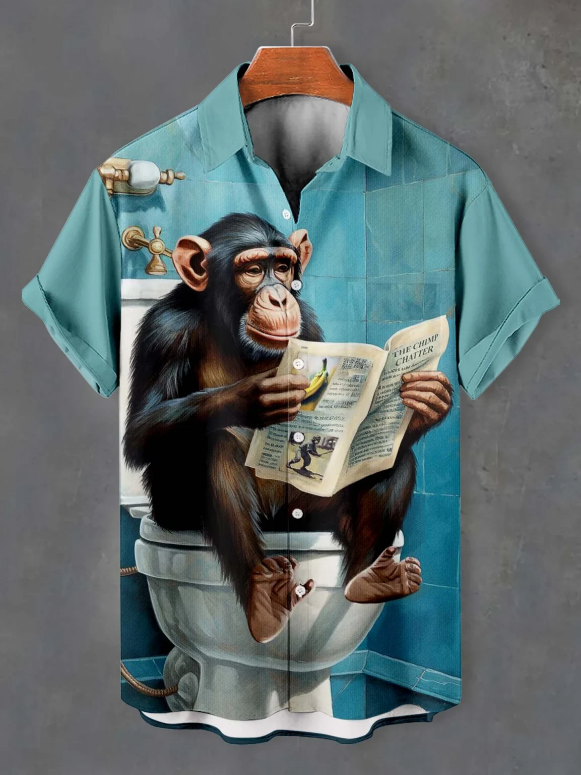 Summer Men's Funny Animals Shirts Fashion Short Sleeve Button Down Lapel Shirts Oversized Tops Casual Hawaiian Shirt for Man 1