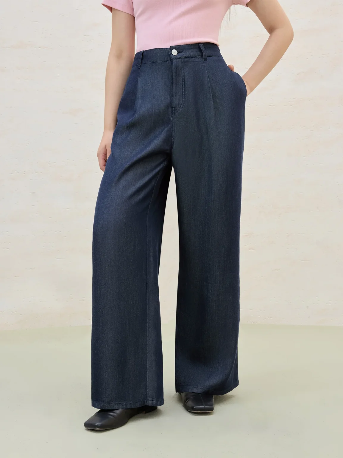 DUSHU Plus Size Cooling Lyocell Pants Summer 2025 Office Relaxed Straight-Leg Pants Versatile Staple Women Casual Trousers 3