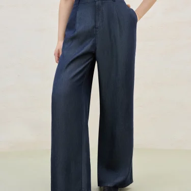 DUSHU Plus Size Cooling Lyocell Pants Summer 2025 Office Relaxed Straight-Leg Pants Versatile Staple Women Casual Trousers 3